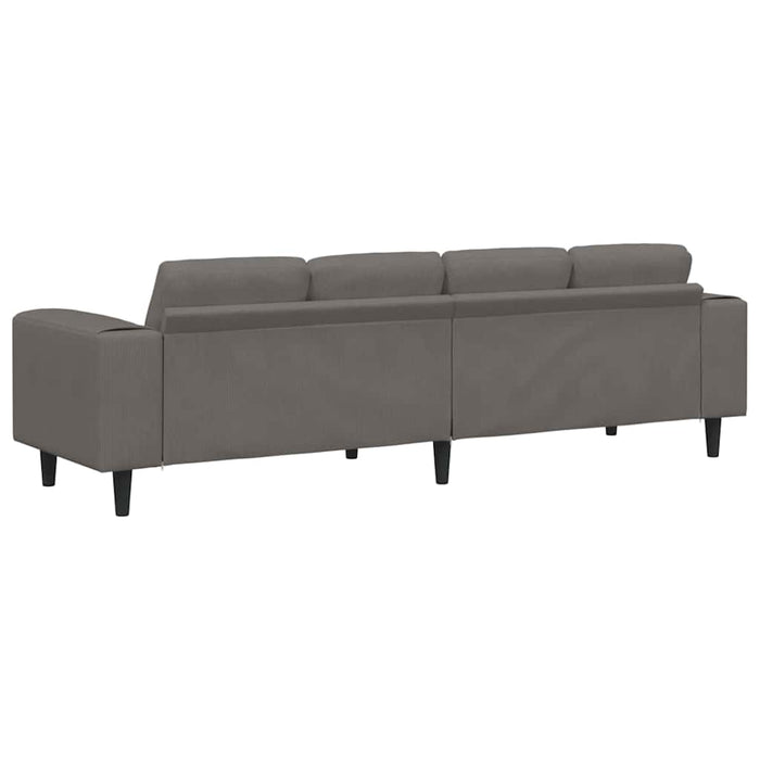 Sofa din material textil Gri deschis 208 cm Țesătură de catifea - WALTI WALTI