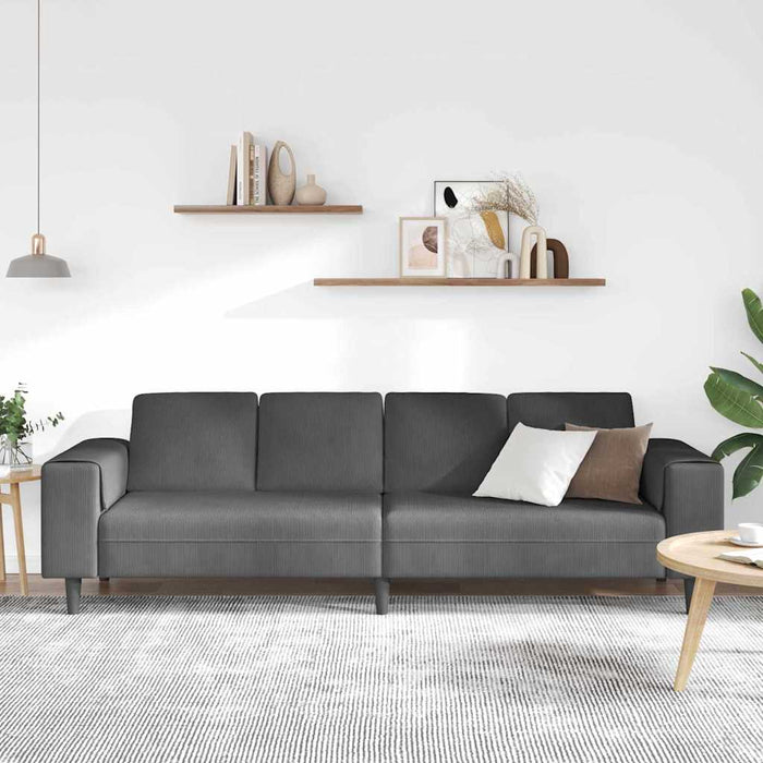 Sofa din material textil cu pernă Gri închis Țesătură de catifea - WALTI WALTI