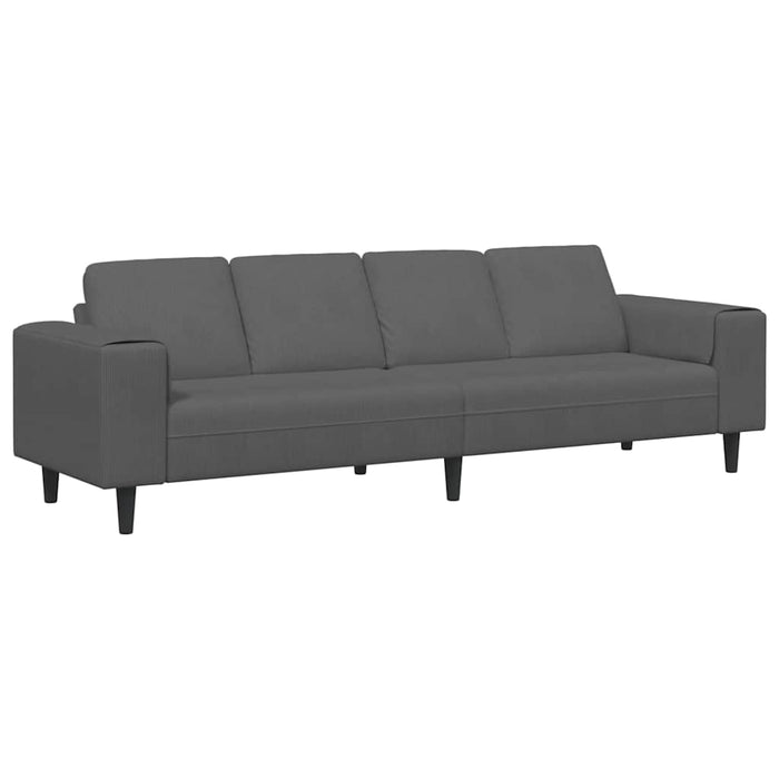 Sofa din material textil cu pernă Gri închis Țesătură de catifea - WALTI WALTI