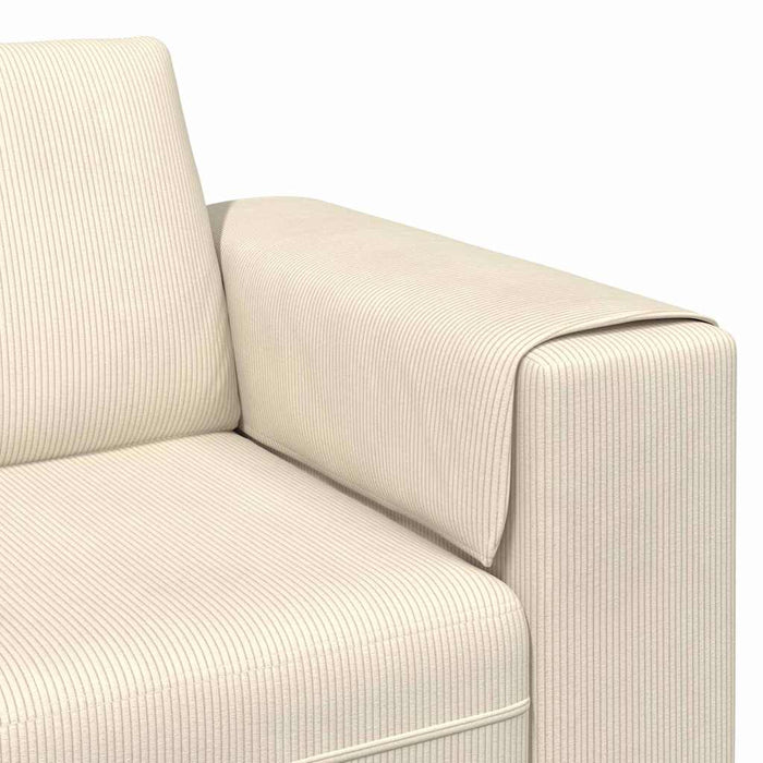 Canapea Crem 250 x 77 x 76 cm Țesătură din corduroy WALTI