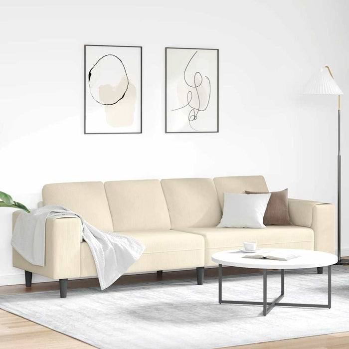 Canapea Crem 250 x 77 x 76 cm Țesătură din corduroy WALTI