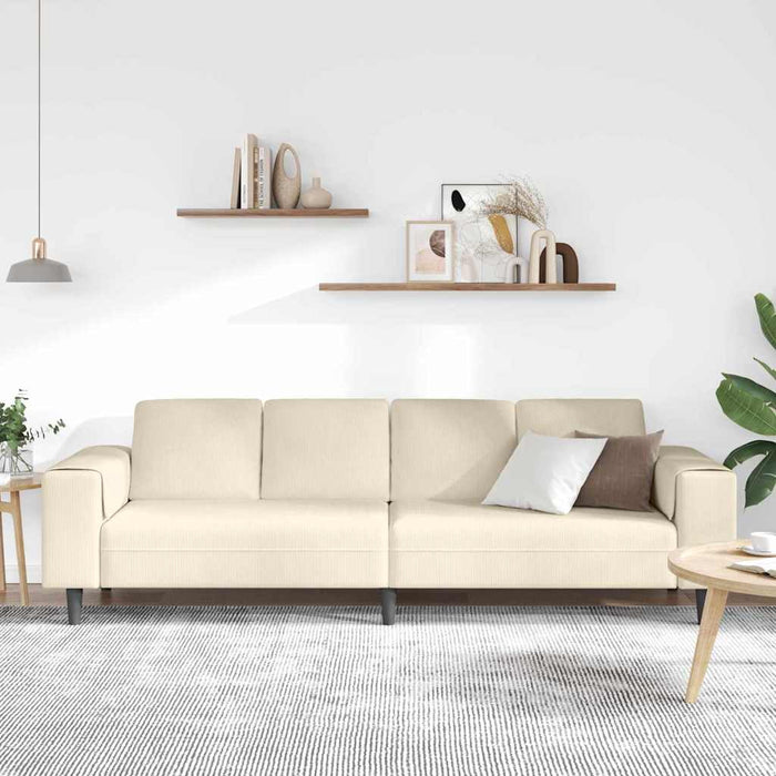 Canapea Crem 250 x 77 x 76 cm Țesătură din corduroy WALTI