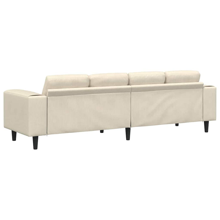 Canapea Crem 250 x 77 x 76 cm Țesătură din corduroy WALTI