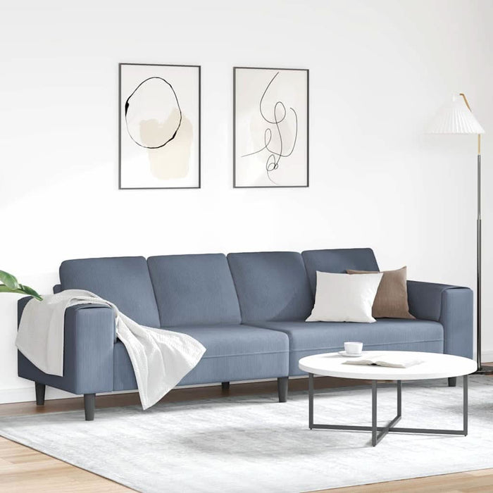 Sofa din material textil cu pernă albastru 208 cm Țesătură de catifea - WALTI WALTI