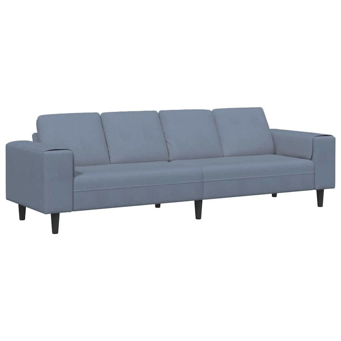 Sofa din material textil cu pernă albastru 208 cm Țesătură de catifea - WALTI WALTI
