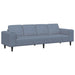 Sofa din material textil cu pernă albastru 208 cm Țesătură de catifea - WALTI WALTI