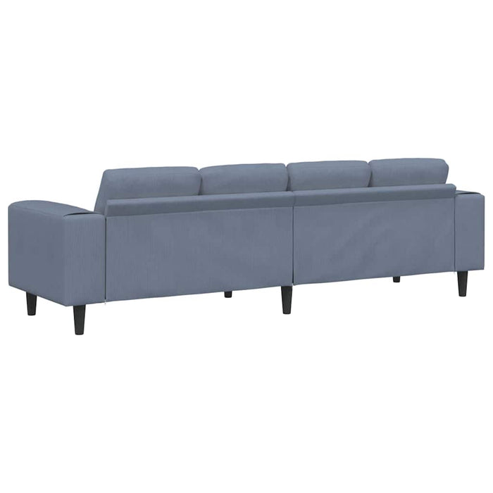Sofa din material textil cu pernă albastru 208 cm Țesătură de catifea - WALTI WALTI
