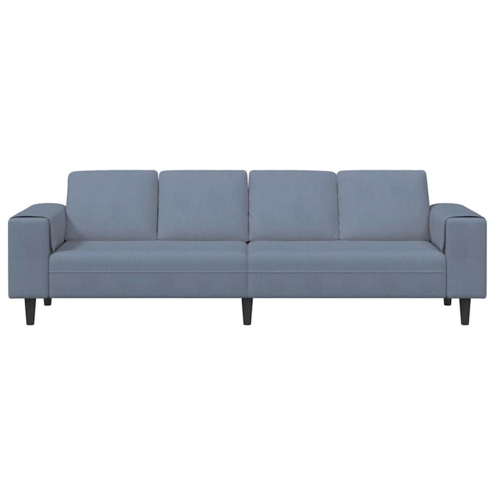 Sofa din material textil cu pernă albastru 208 cm Țesătură de catifea - WALTI WALTI