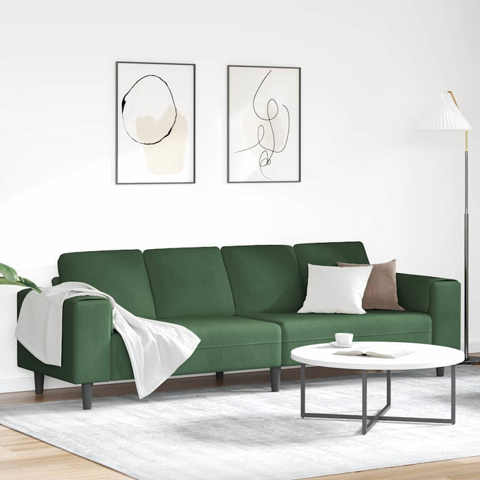 Canapea Verde închis 250 x 77 x 76 cm Țesătură din corduroy - WALTI WALTI