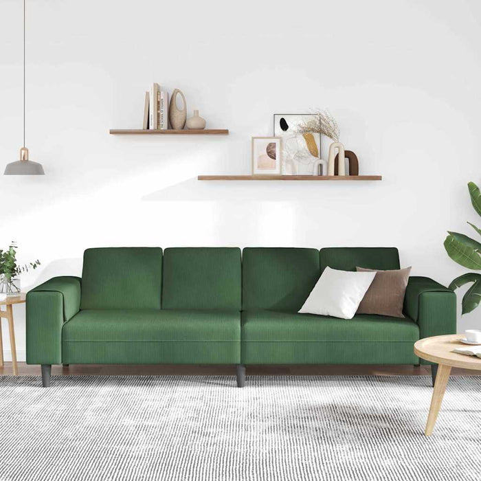 Canapea Verde închis 250 x 77 x 76 cm Țesătură din corduroy - WALTI WALTI