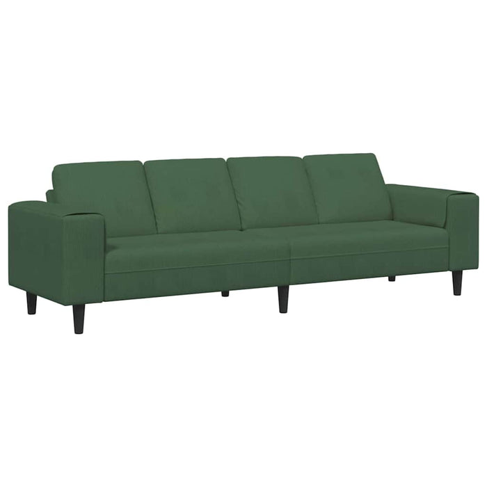 Canapea Verde închis 250 x 77 x 76 cm Țesătură din corduroy - WALTI WALTI