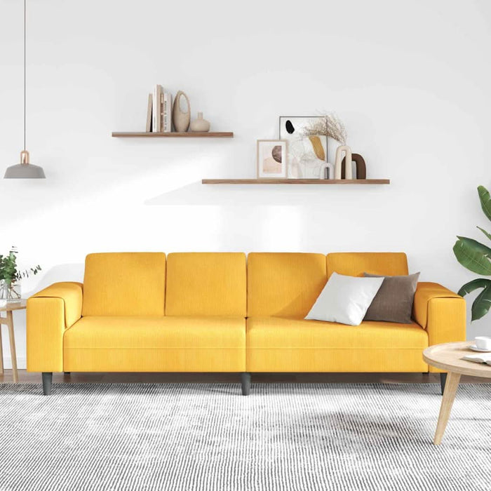 Sofa din material textil cu pernă Galben Deschis Țesătură de catifea - WALTI WALTI