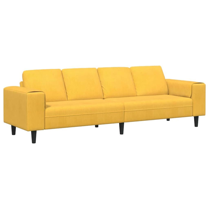 Sofa din material textil cu pernă Galben Deschis Țesătură de catifea - WALTI WALTI