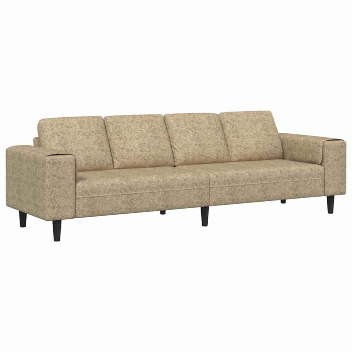 Set de canapea Gri deschis Piele ecologică de suede - WALTI WALTI