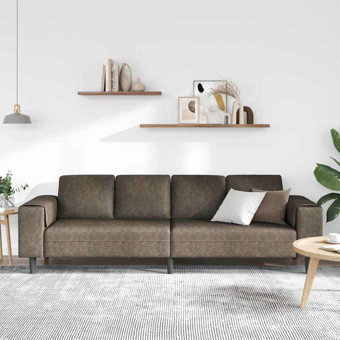 Set de canapea Gri închis Piele ecologică de suede - WALTI WALTI