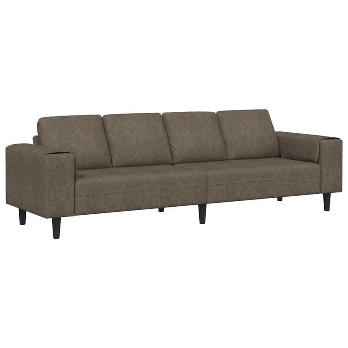 Set de canapea Gri închis Piele ecologică de suede - WALTI WALTI