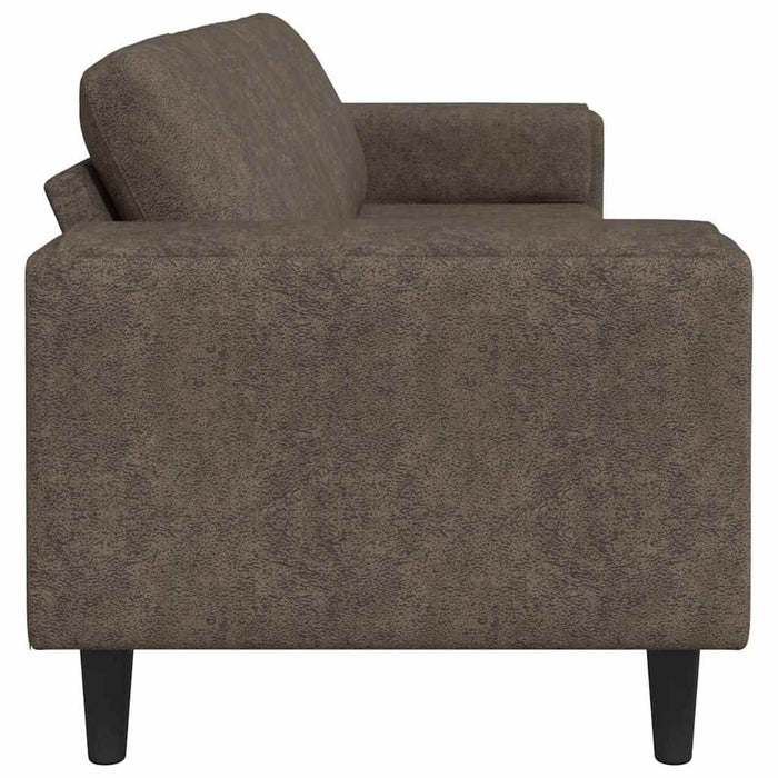 Set de canapea Gri închis Piele ecologică de suede - WALTI WALTI