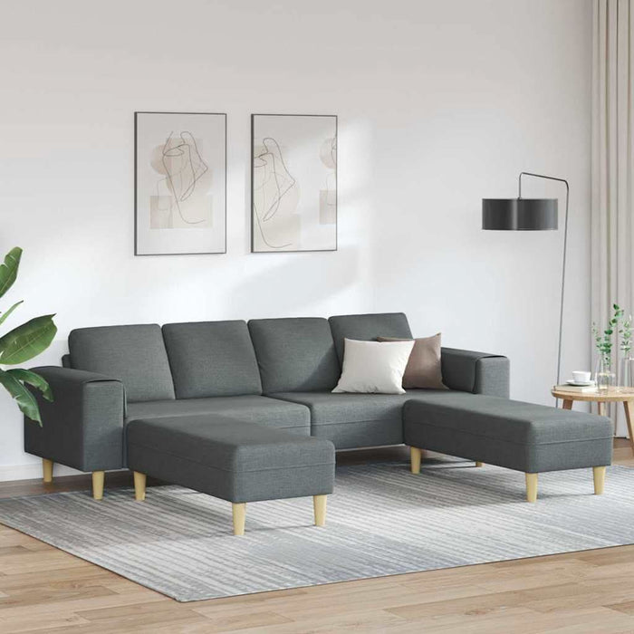 Set de canapea 3 pcs Gri închis țesătură - WALTI WALTI