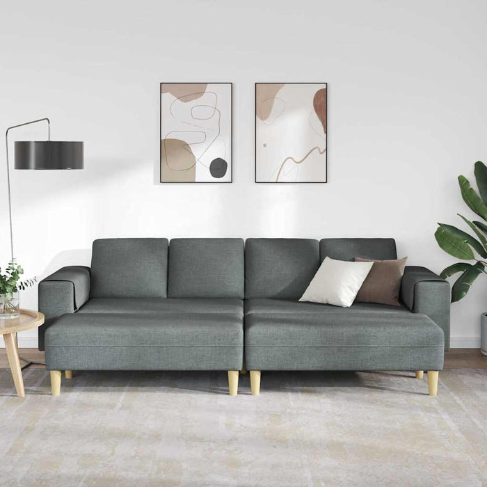 Set de canapea 3 pcs Gri închis țesătură - WALTI WALTI