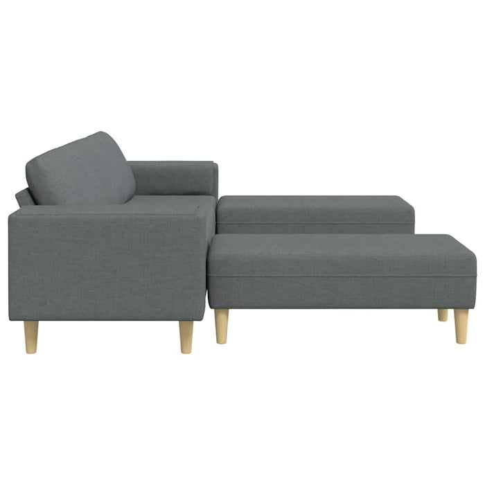 Set de canapea 3 pcs Gri închis țesătură - WALTI WALTI