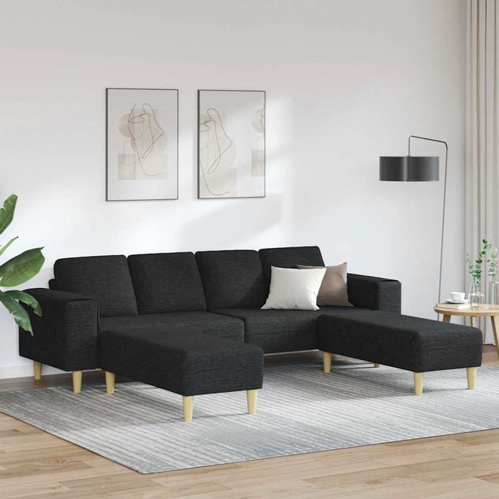 Set de canapea 3 pcs Negru țesătură - WALTI WALTI