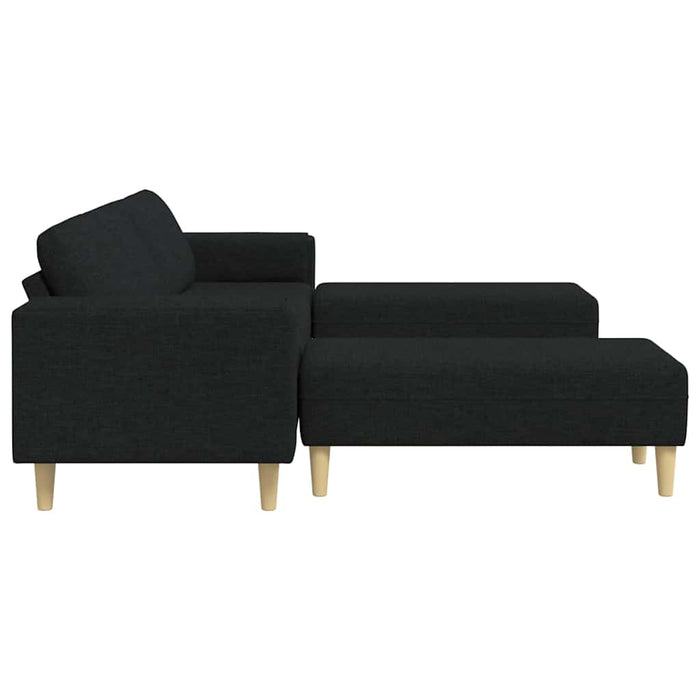 Set de canapea 3 pcs Negru țesătură - WALTI WALTI