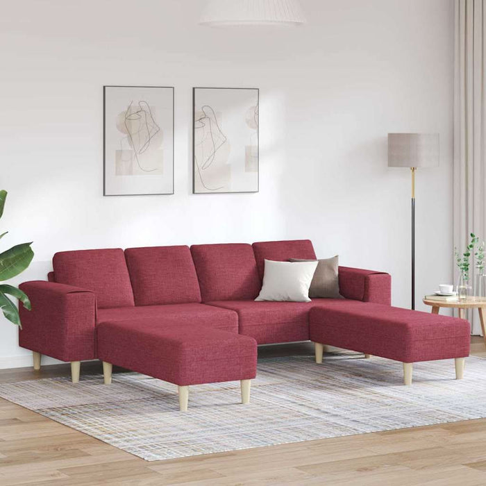 Set de canapea 3 pcs bordo țesătură - WALTI WALTI