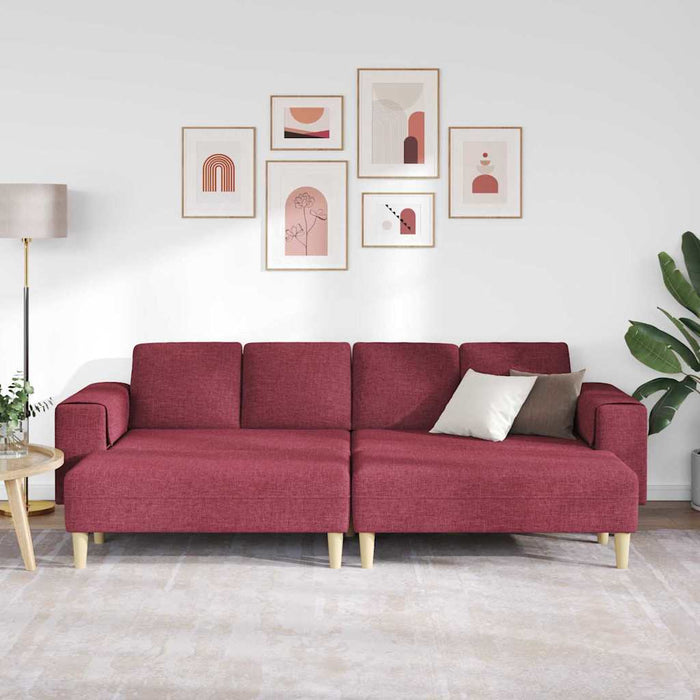 Set de canapea 3 pcs bordo țesătură - WALTI WALTI