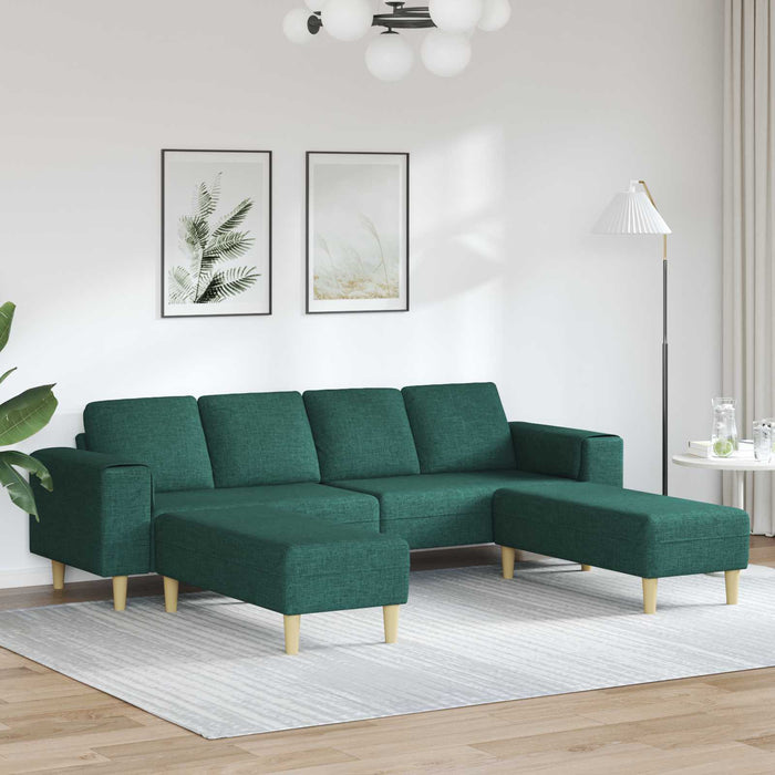 Canapea pentru living 3 pcs Verde închis Poliester WALTI