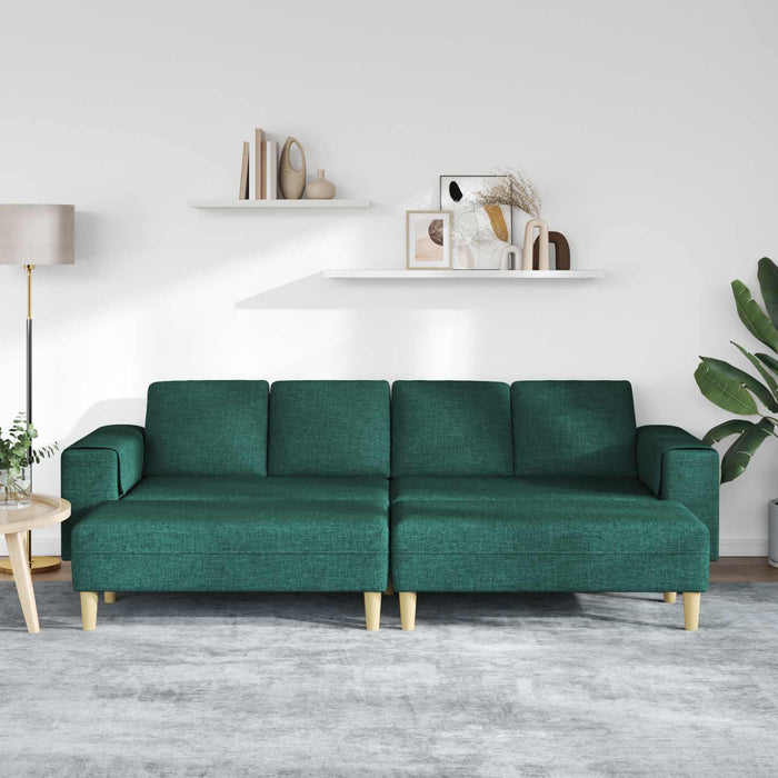 Canapea pentru living 3 pcs Verde închis Poliester WALTI
