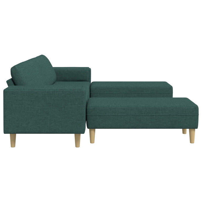 Canapea pentru living 3 pcs Verde închis Poliester WALTI