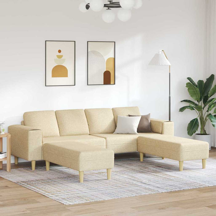 Set de canapea 3 pcs Crem țesătură - WALTI WALTI