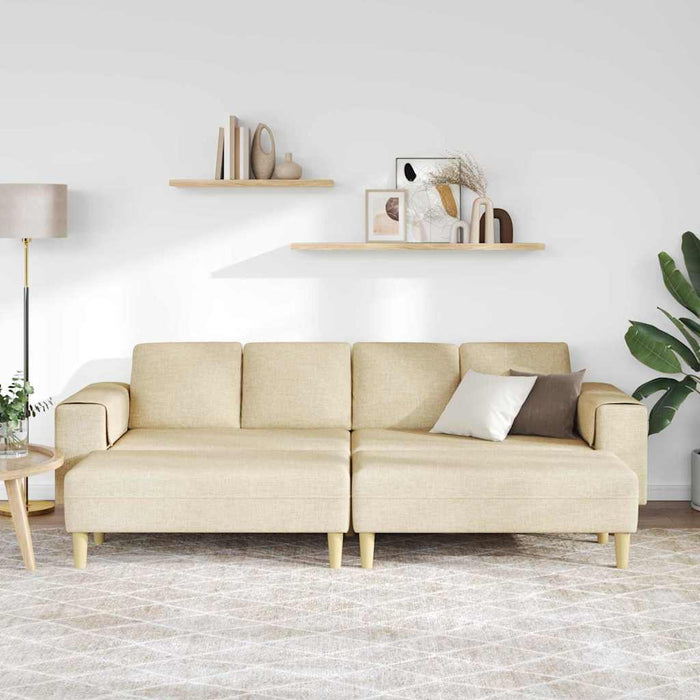 Set de canapea 3 pcs Crem țesătură - WALTI WALTI