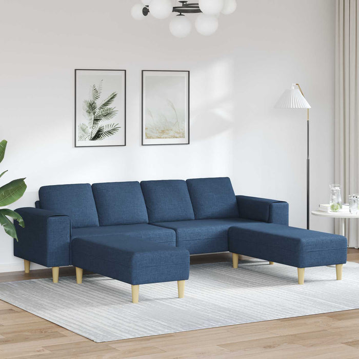 Canapea pentru living 3 pcs albastru Poliester WALTI