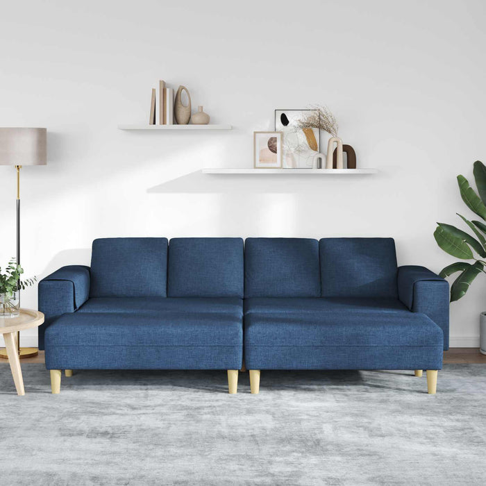 Canapea pentru living 3 pcs albastru Poliester WALTI