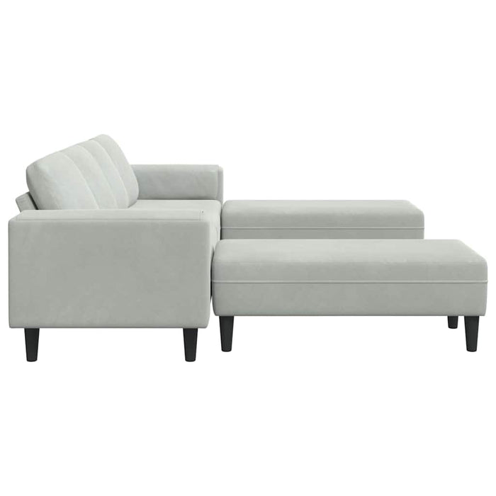 Set de canapea 3 pcs Gri deschis Catifea - WALTI WALTI