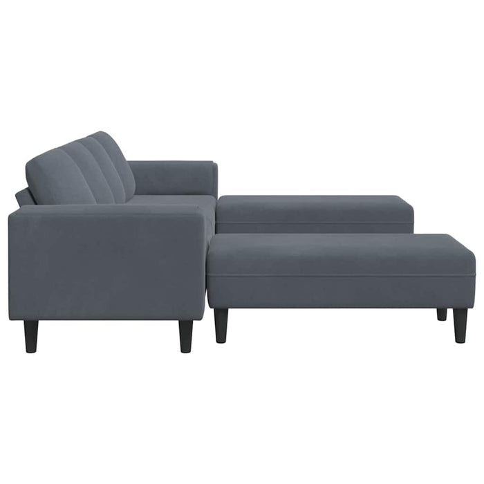 Set de canapea 3 pcs Gri închis Catifea - WALTI WALTI