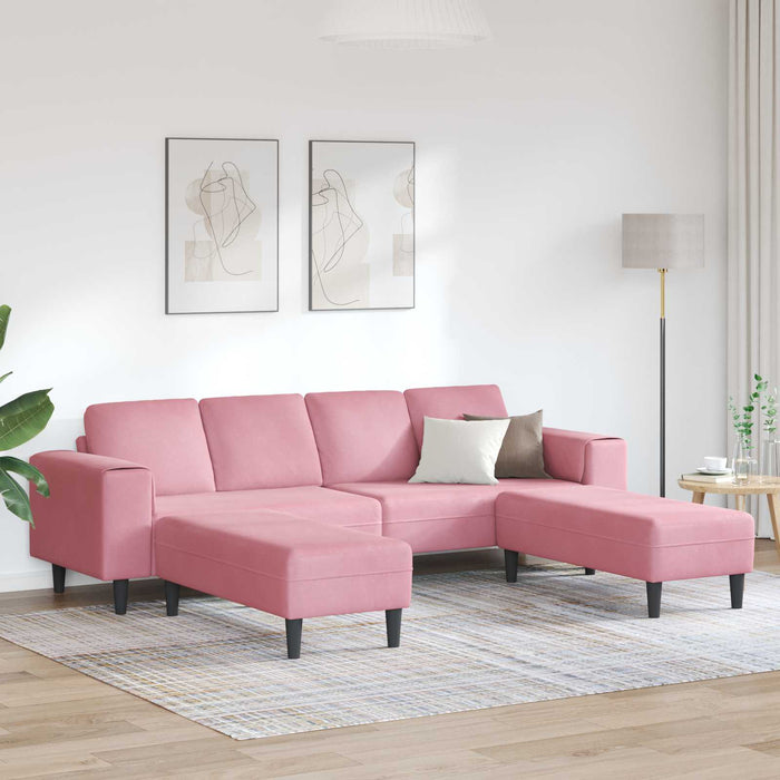 Canapea pentru living 3 pcs Roz 250 x 188 x 76 cm WALTI