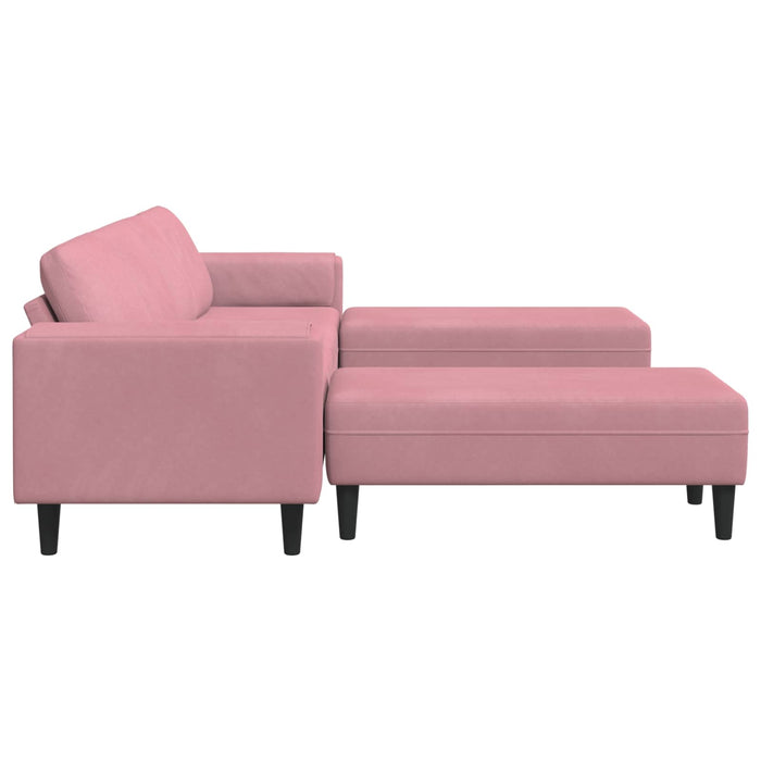Canapea pentru living 3 pcs Roz 250 x 188 x 76 cm WALTI