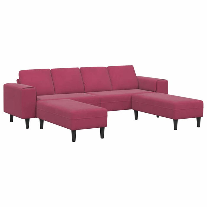 Set de canapea 3 pcs bordo Catifea - WALTI WALTI