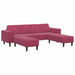 Set de canapea 3 pcs bordo Catifea - WALTI WALTI