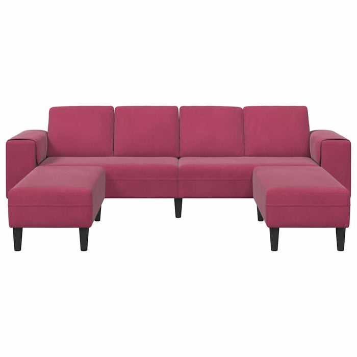 Set de canapea 3 pcs bordo Catifea - WALTI WALTI