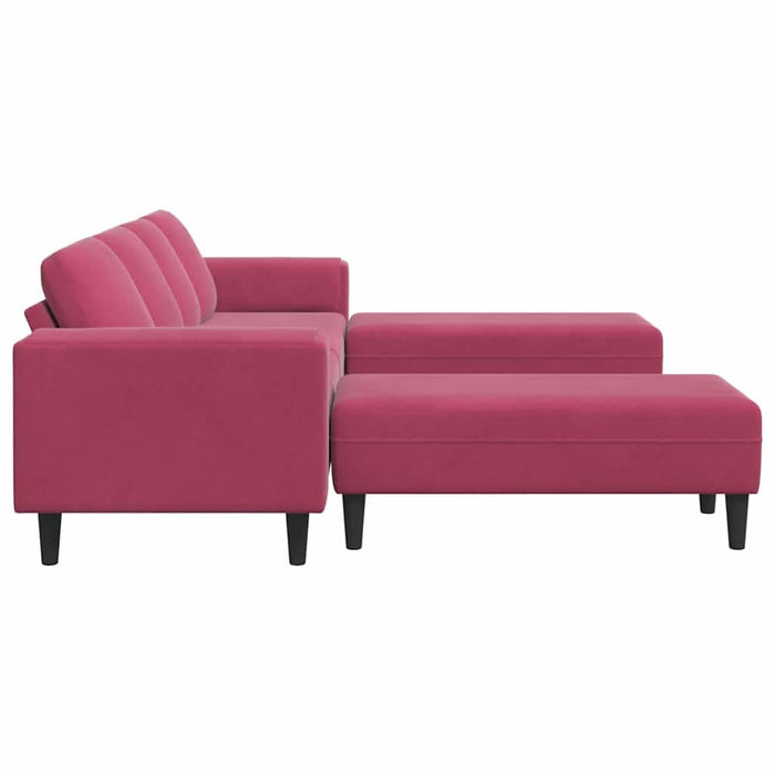 Set de canapea 3 pcs bordo Catifea - WALTI WALTI