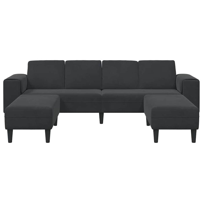 Set de canapea 3 pcs Negru Catifea - WALTI WALTI