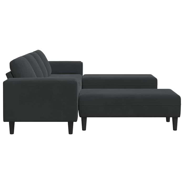 Set de canapea 3 pcs Negru Catifea - WALTI WALTI