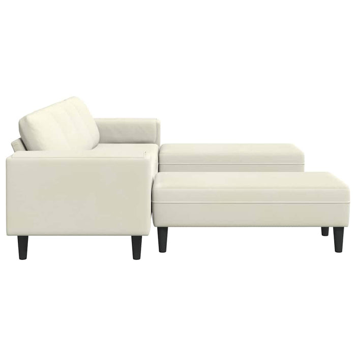 Set de canapea 3 pcs Crem Catifea - WALTI WALTI