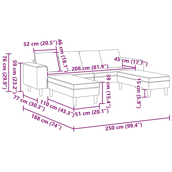 Set de canapea 3 pcs Crem Catifea - WALTI WALTI