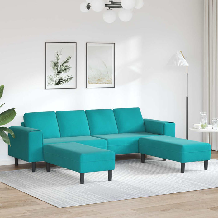 Canapea pentru living 3 pcs Turcoaz 250 x 188 x 76 cm WALTI