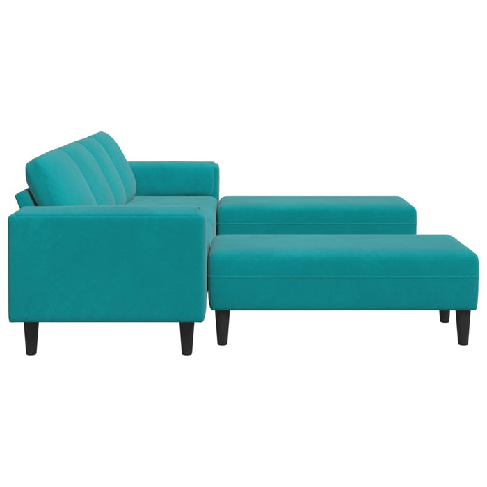 Canapea pentru living 3 pcs Turcoaz 250 x 188 x 76 cm WALTI