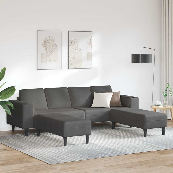 Sofa din material textil cu pernă Gri închis Țesătură de catifea - WALTI WALTI